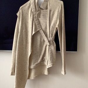 Yohji  Yamamoto ivory asymmetrical layers unusual tweed jacket Eu 36 US 4-10